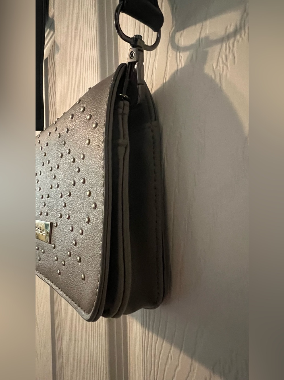 bebe Gray Studded Crossbody with Black Strap - Picture 5 of 9